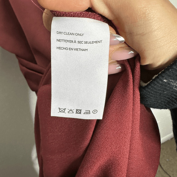 BHLDN Louisa Satin Charmeuse Midi Dress In Pink Satin Wrap bridesmaid US 6 - Picture 6 of 7